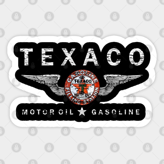 Texaco, weathered paint distressed Sticker by MonkeyKing